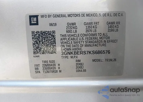 2019 Chevrolet Blazer Rs from USA, damaged, VIN 3GNKBERS7KS686576